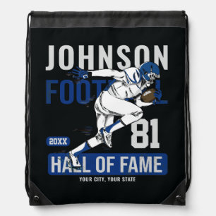 Personalized Football PLAYER Team NUMBER Sports Drawstring Bag