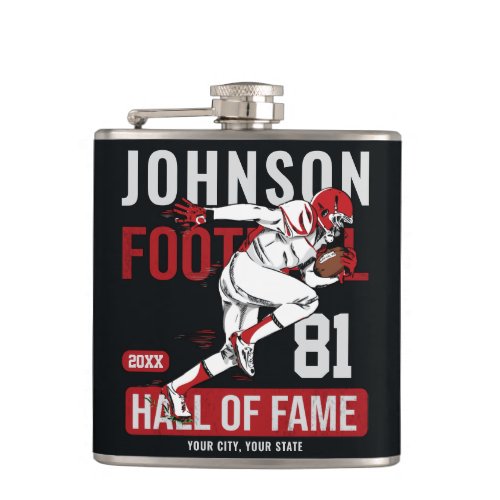 Personalized Football PLAYER Team NUMBER Sports  Flask
