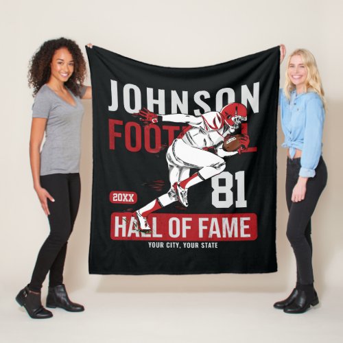 Personalized Football PLAYER Team NUMBER Sports Fleece Blanket
