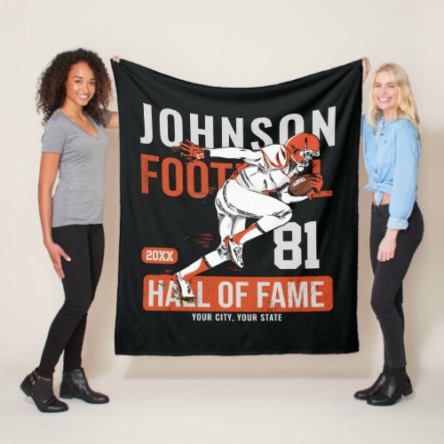 Personalized Football PLAYER Team NUMBER Sports  Fleece Blanket