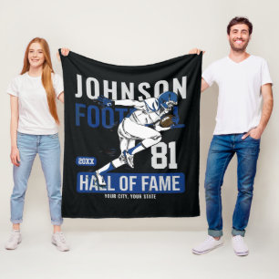 Personalized Football PLAYER Team NUMBER Sports  Fleece Blanket