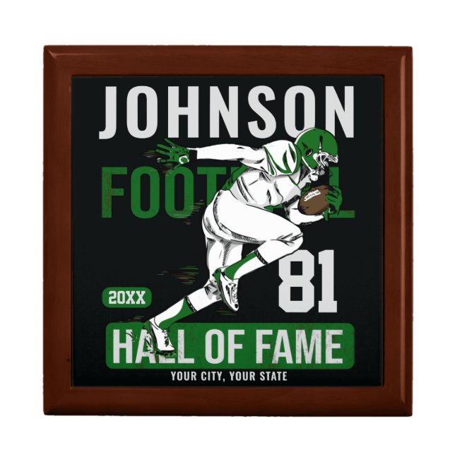 Personalized Football PLAYER Team NUMBER Sports  Gift Box (Front)