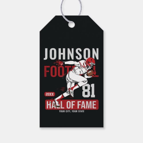 Personalized Football PLAYER Team NUMBER Sports  Gift Tags