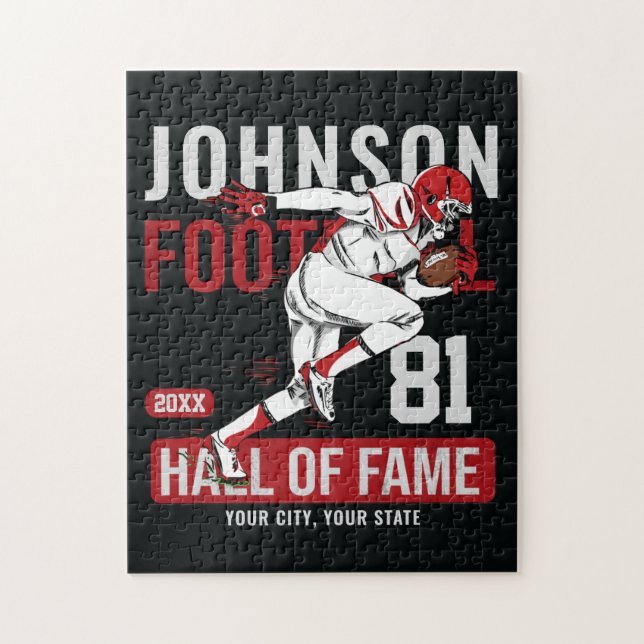 Personalized Football PLAYER Team NUMBER Sports  Jigsaw Puzzle (Vertical)