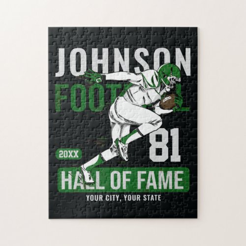 Personalized Football PLAYER Team NUMBER Sports  Jigsaw Puzzle