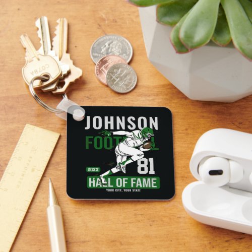 Personalized Football PLAYER Team NUMBER Sports Keychain