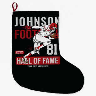 Personalized Football PLAYER Team NUMBER Sports Large Christmas Stocking