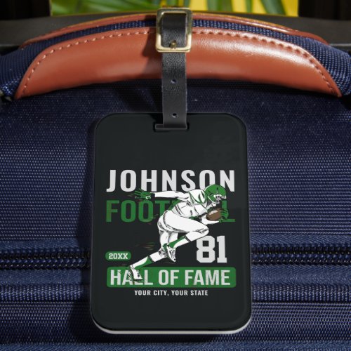 Personalized Football PLAYER Team NUMBER Sports  Luggage Tag