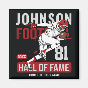 Personalized Football PLAYER Team NUMBER Sports Magnet