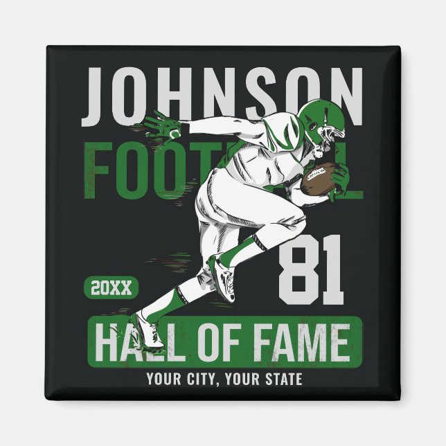 Personalized Football PLAYER Team NUMBER Sports  Magnet (Front)
