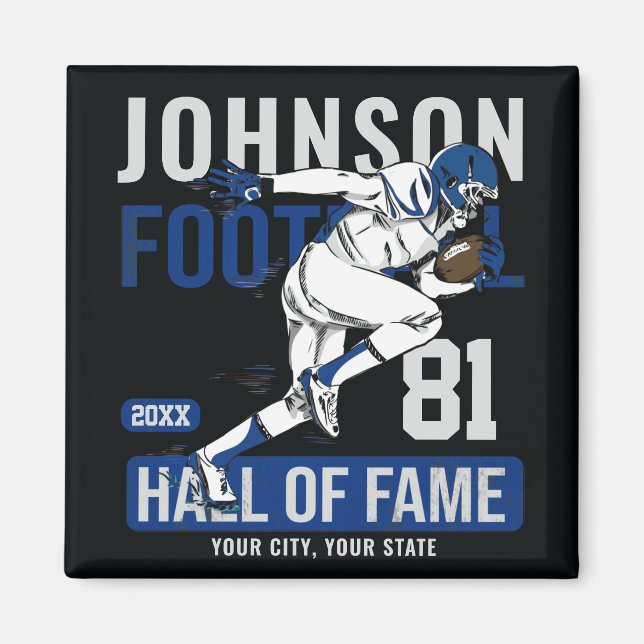 Personalized Football PLAYER Team NUMBER Sports   Magnet (Front)