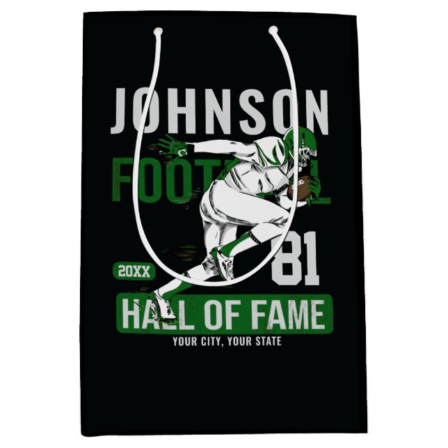 Personalized Football PLAYER Team NUMBER Sports  Medium Gift Bag (Front)