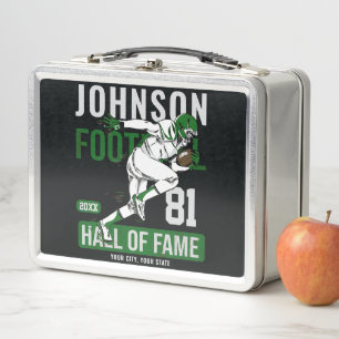 Personalized Football PLAYER Team NUMBER Sports Metal Lunch Box