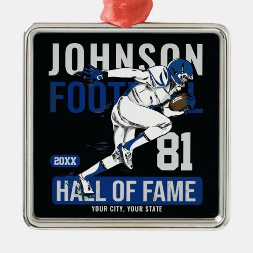 Personalized Football PLAYER Team NUMBER Sports  Metal Ornament