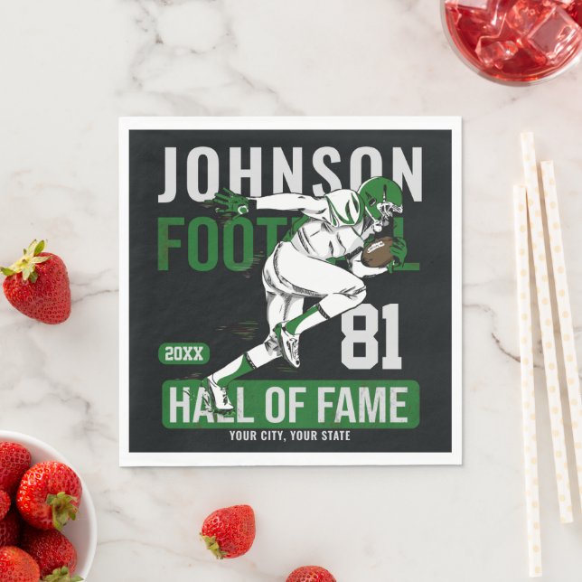 Personalized Football PLAYER Team NUMBER Sports  Napkins (Insitu)