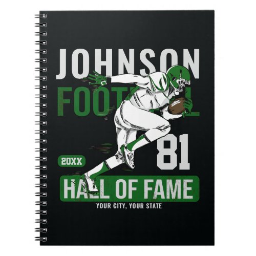 Personalized Football PLAYER Team NUMBER Sports  Notebook