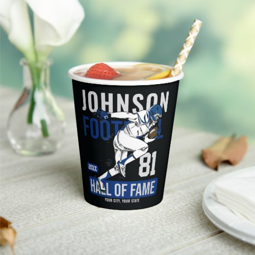 Personalized Football PLAYER Team NUMBER Sports   Paper Cups