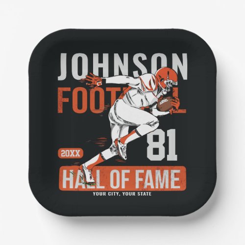Personalized Football PLAYER Team NUMBER Sports Paper Plates