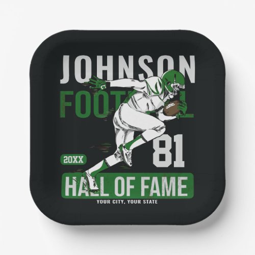 Personalized Football PLAYER Team NUMBER Sports  Paper Plates