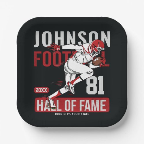 Personalized Football PLAYER Team NUMBER Sports Paper Plates