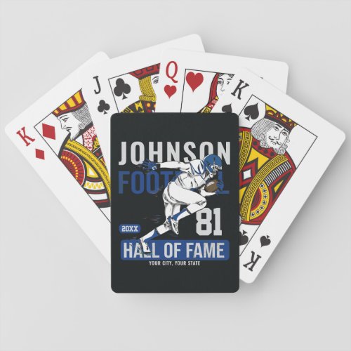 Personalized Football PLAYER Team NUMBER Sports  Playing Cards