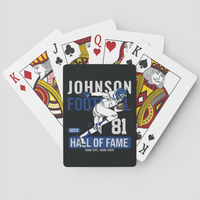 Personalized Football PLAYER Team NUMBER Sports  Poker Cards (Back)