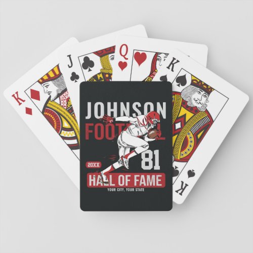 Personalized Football PLAYER Team NUMBER Sports Poker Cards