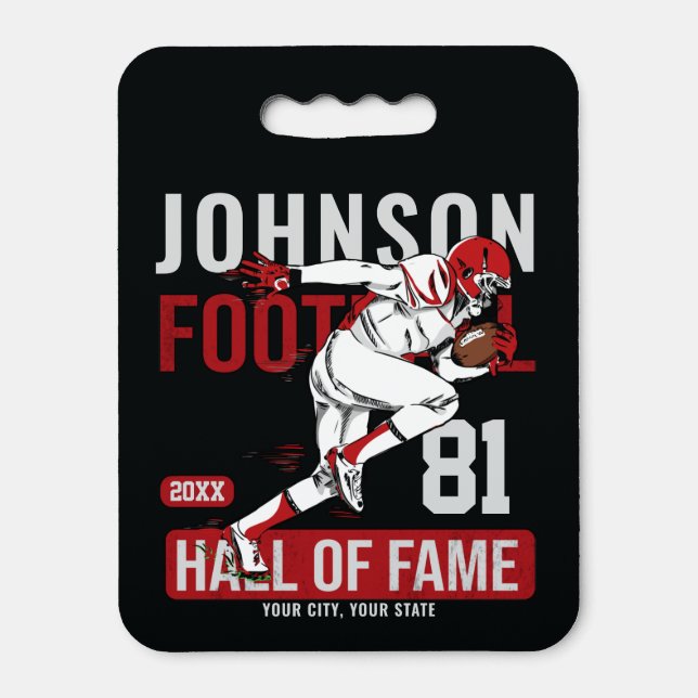 Personalized Football PLAYER Team NUMBER Sports  Seat Cushion (Front Vertical)