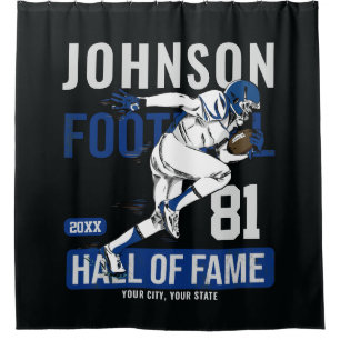 Personalized Football PLAYER Team NUMBER Sports  Shower Curtain