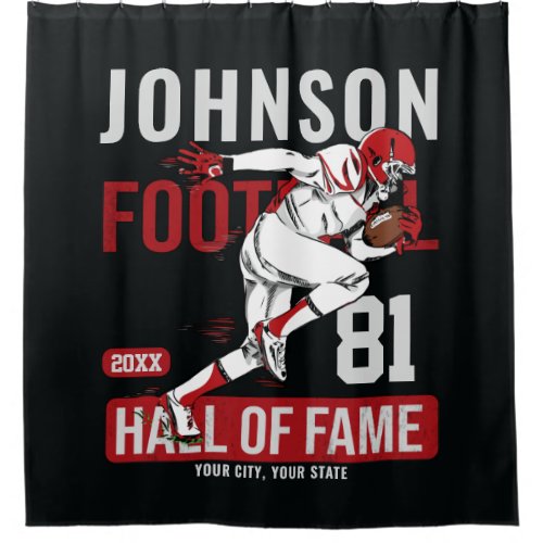Personalized Football PLAYER Team NUMBER Sports   Shower Curtain