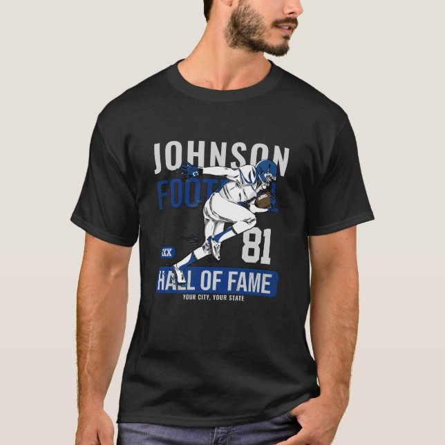 Personalized Football PLAYER Team NUMBER Sports T-Shirt (Front)