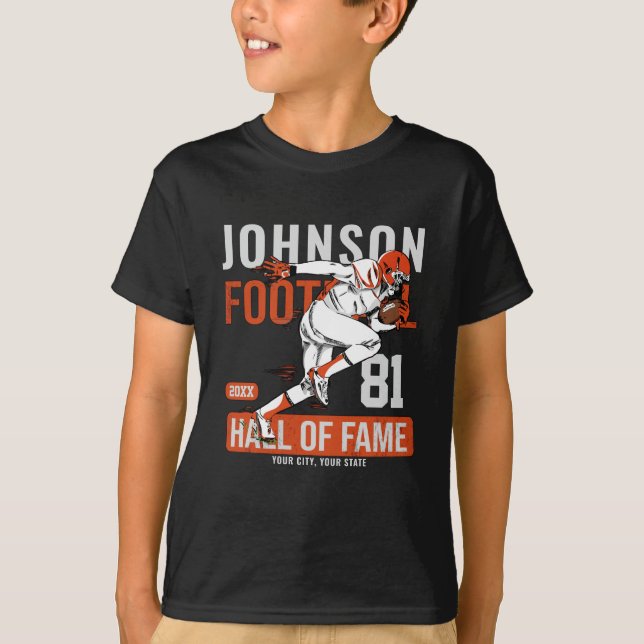 Personalized Football PLAYER Team NUMBER Sports   T-Shirt (Front)