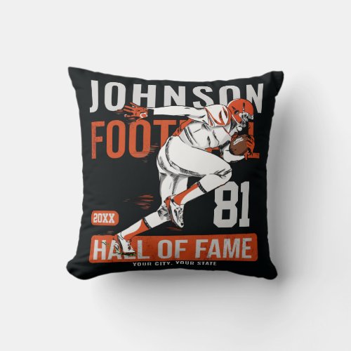 Personalized Football PLAYER Team NUMBER Sports  T Throw Pillow