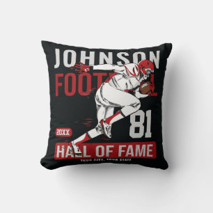 Personalized Football PLAYER Team NUMBER Sports  Throw Pillow