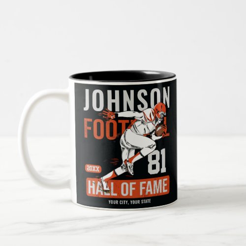 Personalized Football PLAYER Team NUMBER Sports  Two_Tone Coffee Mug