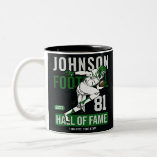 Personalized Football PLAYER Team NUMBER Sports Two-Tone Coffee Mug