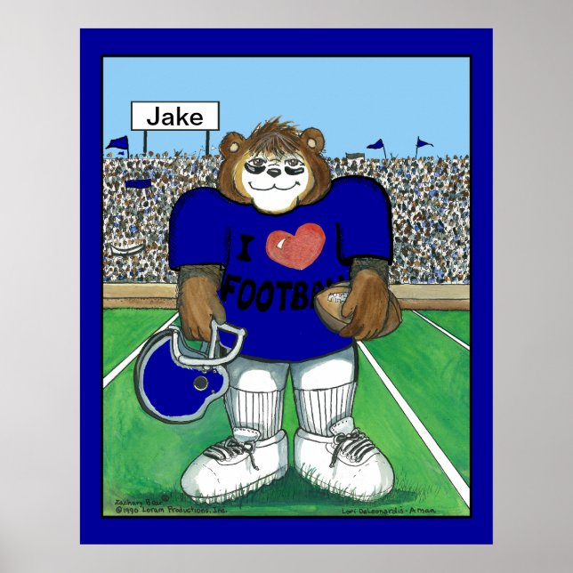 Personalized Football Poster - Changeable Colors (Front)