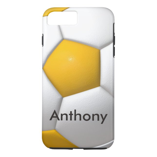 Personalized Football Saucer Ball white & Yellow Case-Mate iPhone Case (Back)
