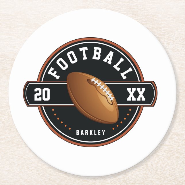 Personalized Football Season   Round Paper Coaster (Front)