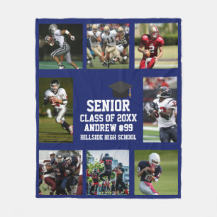 Personalized Football Senior Class Of Graduation Fleece Blanket