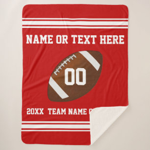 Personalized Football Senior Gifts Colors, Text Sherpa Blanket