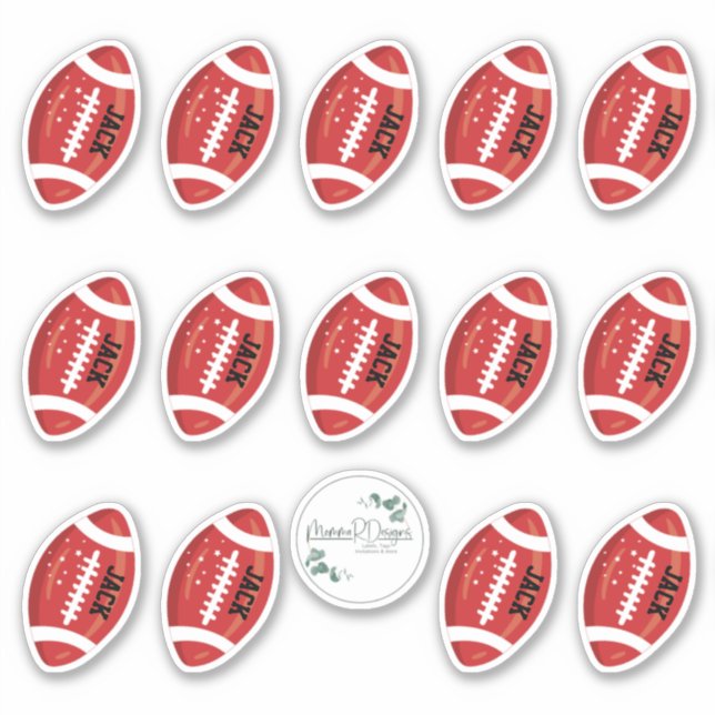 PERSONALIZED Football stickers, football team  Sticker (Front)