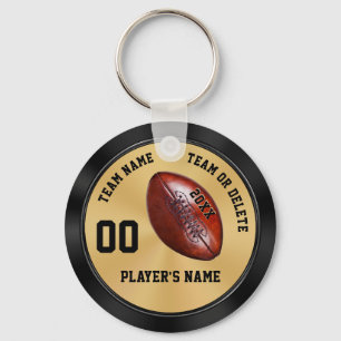 Personalized Football Team Gifts, Black and Gold Keychain