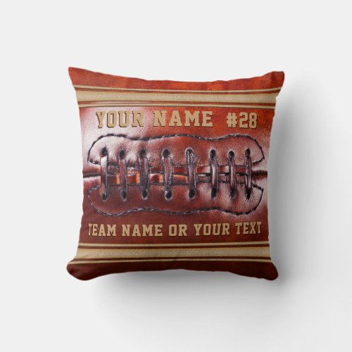 Personalized Football Team Gifts Cool Vintage Look Throw Pillow