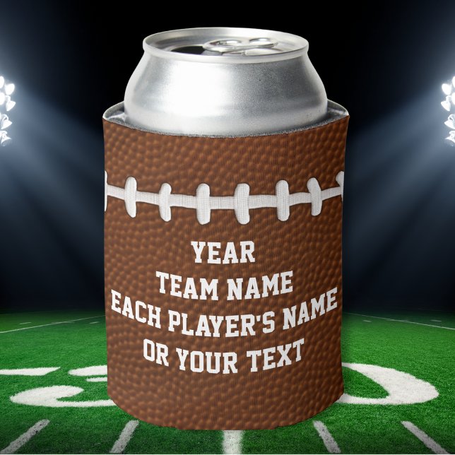 Personalized Football Team Gifts with YOUR TEXT Can Cooler (Football Can Cooler. Cheap Football Gifts. Football team gift ideas. Football party favors. )