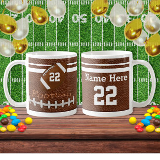 Personalized Football Team Mugs NAME and NUMBER