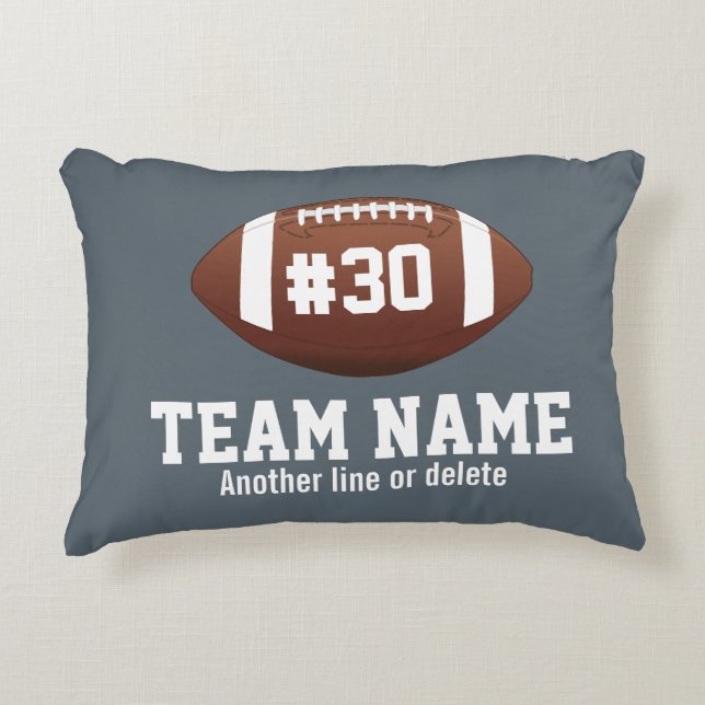 Personalized Football Team Name Jersey Number Decorative Pillow (Front)