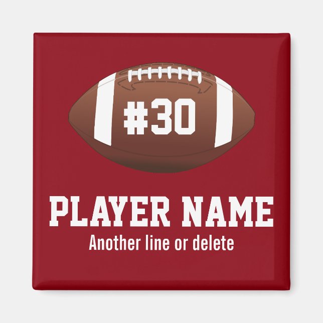 Personalized Football Team Name Jersey Number Magnet (Front)