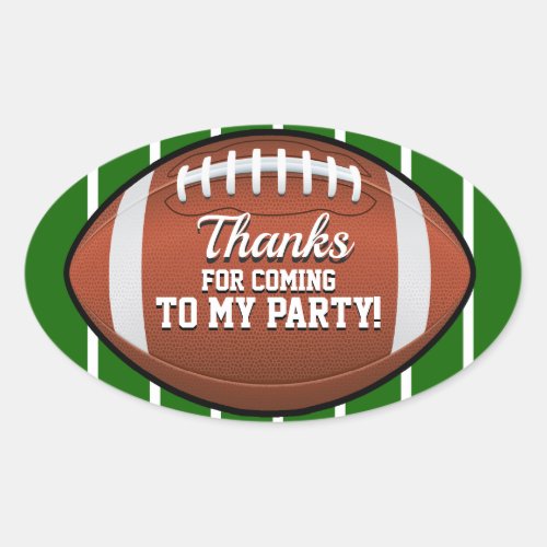 Personalized Football Thank You Sticker