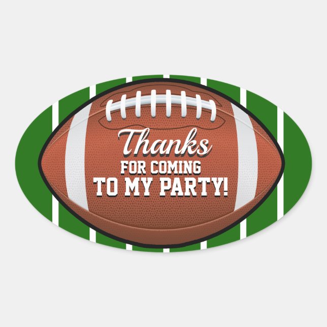 Personalized Football Thank You Sticker (Front)